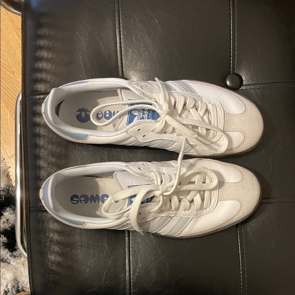 Adidas White and Gray Blue Sneakers